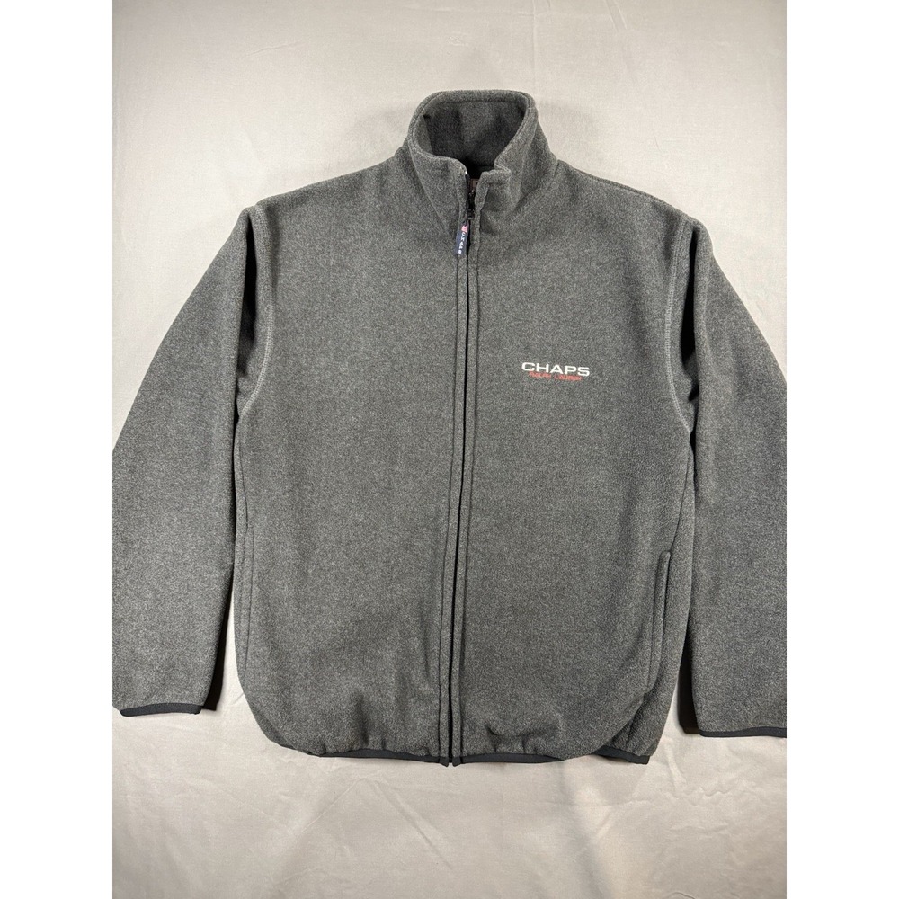Vintage Chaps Ralph Lauren Gray Fleece Zip Up Jacket Mens Size M